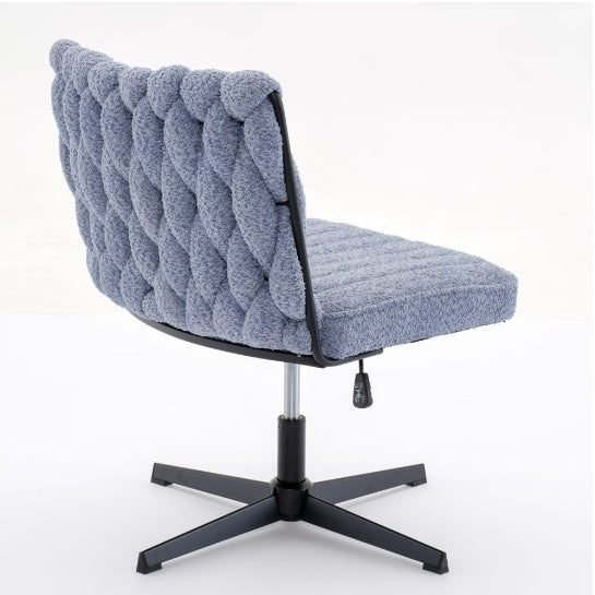 Blue Armless Stationary Desk Chair