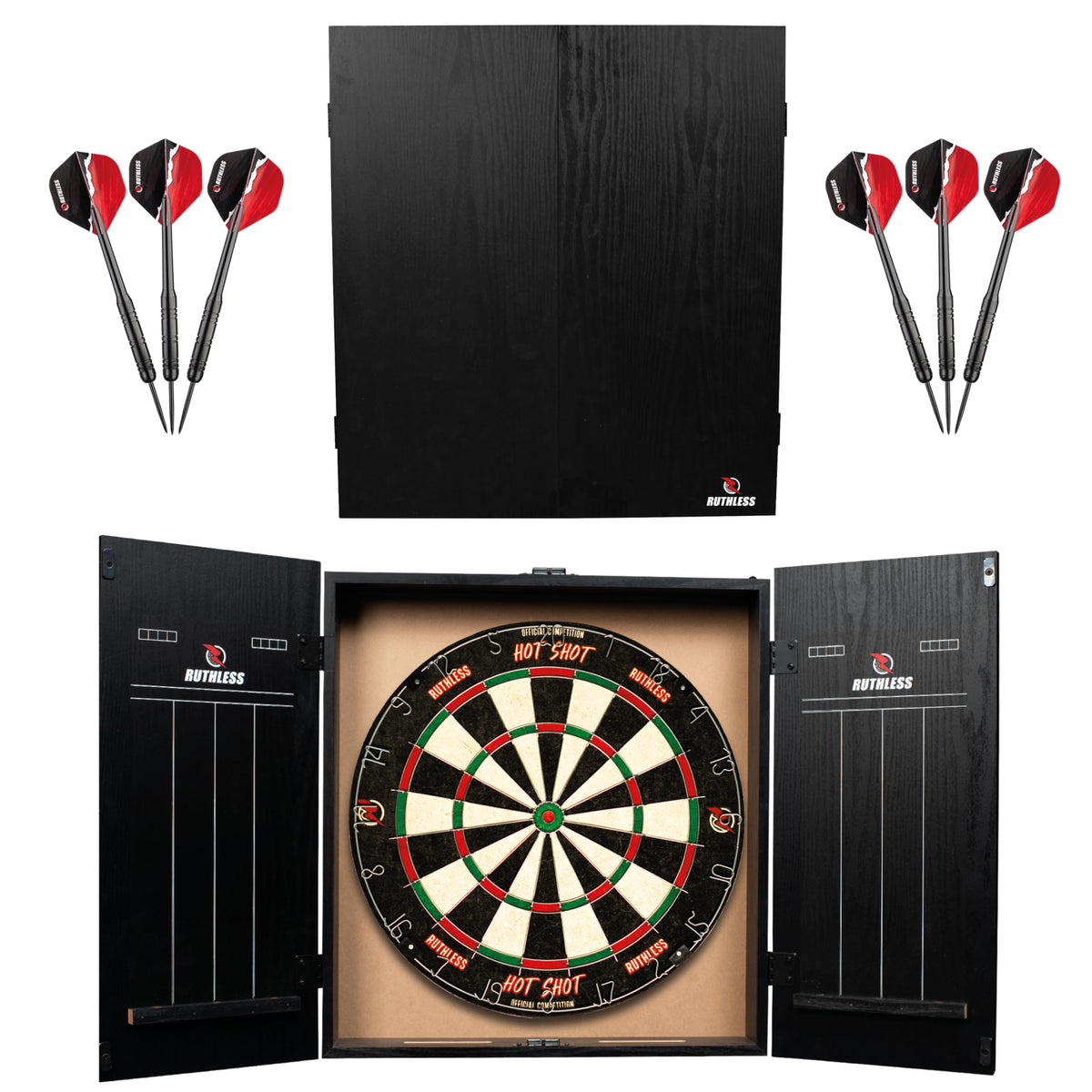 Elite Dart Hub | All-in-One Dartboard Cabinet Game with Dual Darts