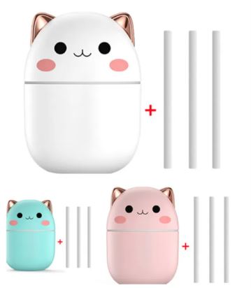Silent Cat LED Humidifier - USB Aromatherapy Mist Device