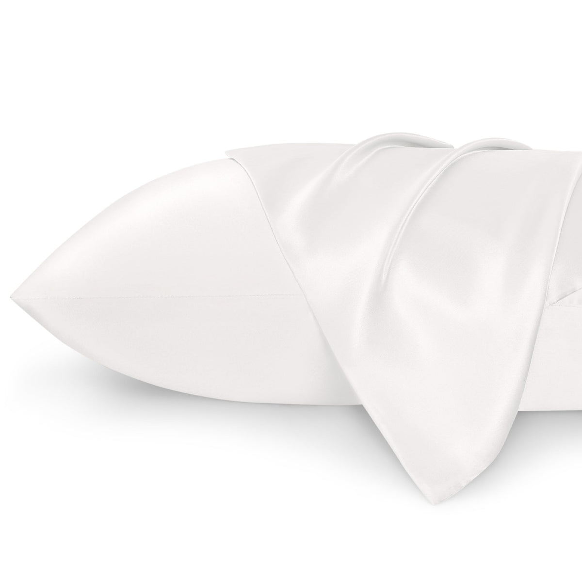 Bedsure Silky Satin Queen Pillowcase 2-Pack - Ivory, 20x30