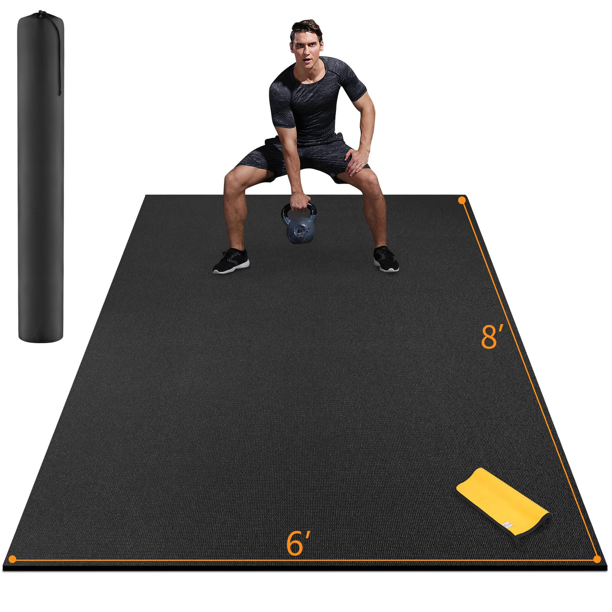 UltraFit 8x6 Home Gym Mat - Non-Slip, Durable Workout Surface