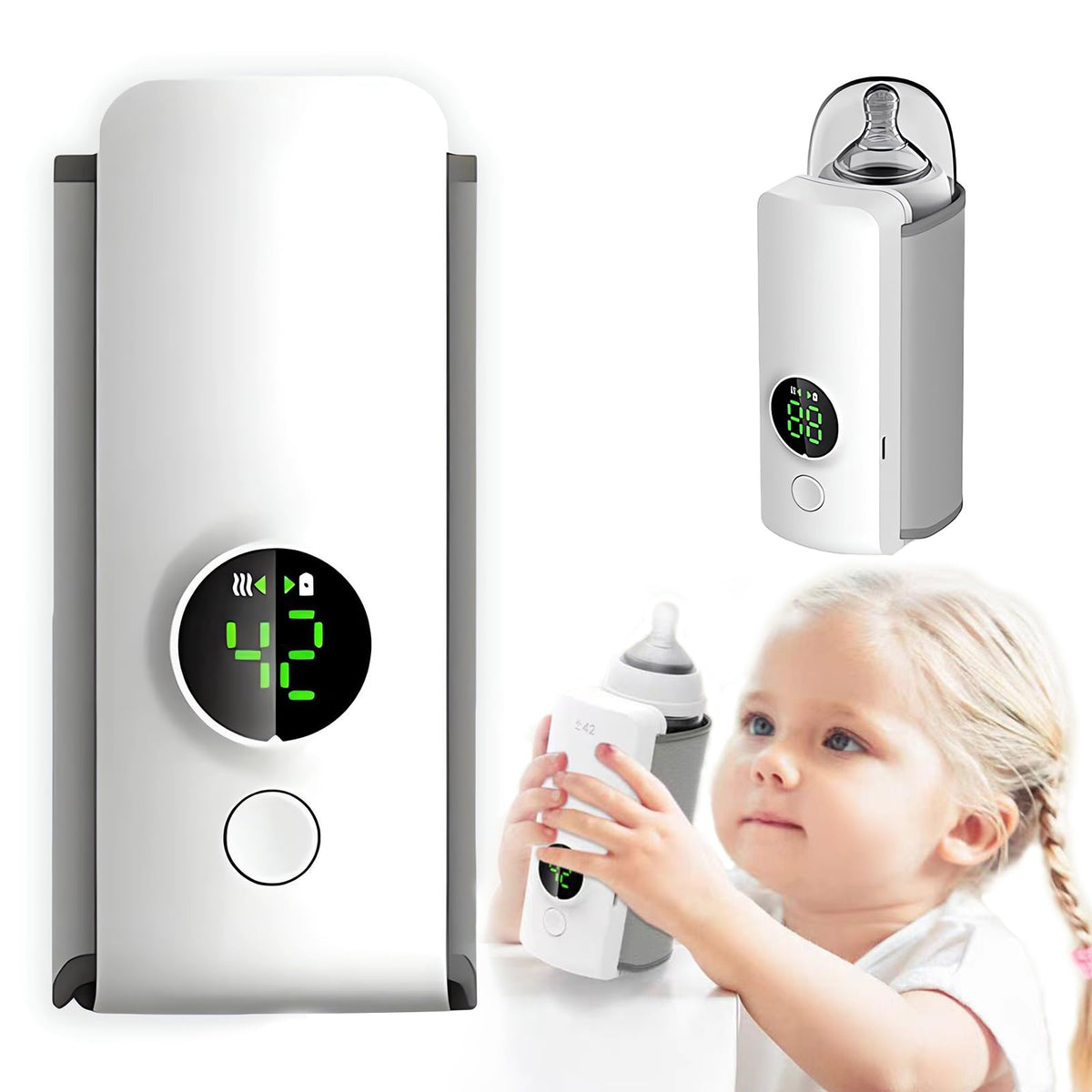Mobile Baby Milk Warmer - Constant Temp LCD Display USB Powered