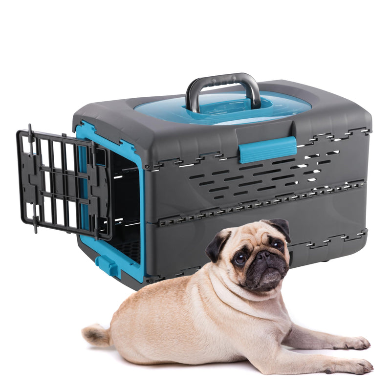 Pet Master Lightweight Folding Kennel 19x12x12.5 Blue