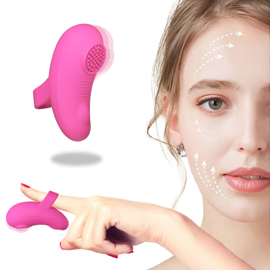 Astxlycya Mini Handheld Portable Facial Massager - Waterproof Rechargeable Personal Vibrating Powerful Skin Care Massage Tool for Relieve Facial Muscle Tension Pain Fatigue Muscles Tighten - Pink