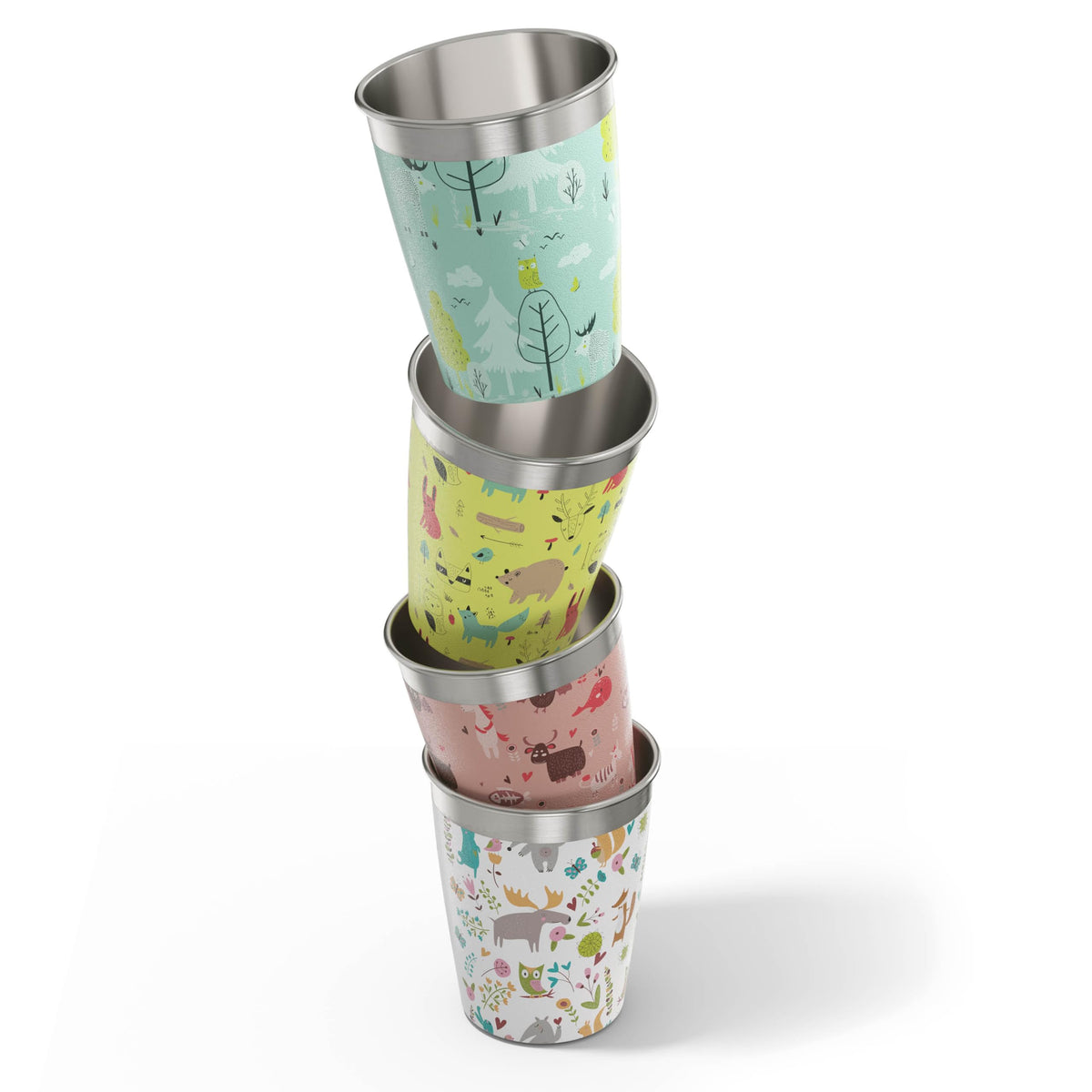 SIGG Kids Stainless Drinkware Set - Vibrant 4-Pack (0.35 L Each)