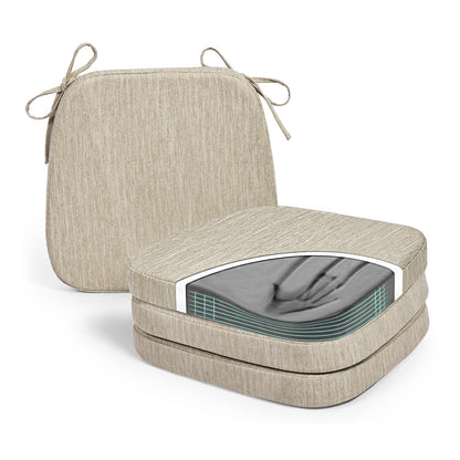 baibu Dual-Layer Memory Foam Chair Cushion 17x16 - Set of 4