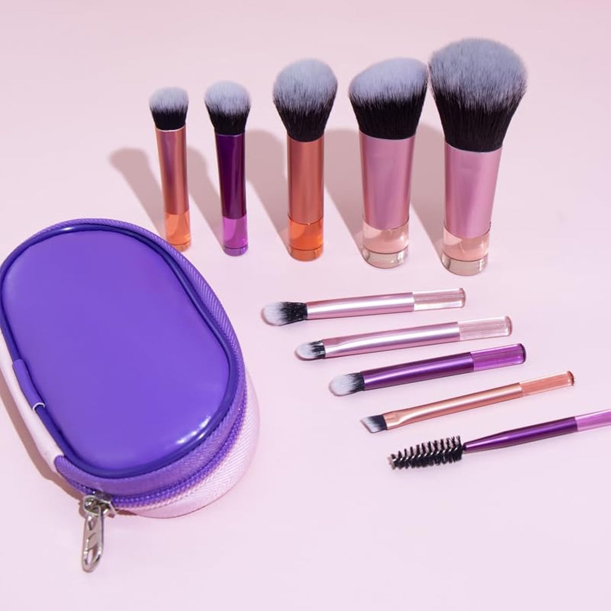 GlamGo Mini 10pc Brush Kit with Vibrant Pouch