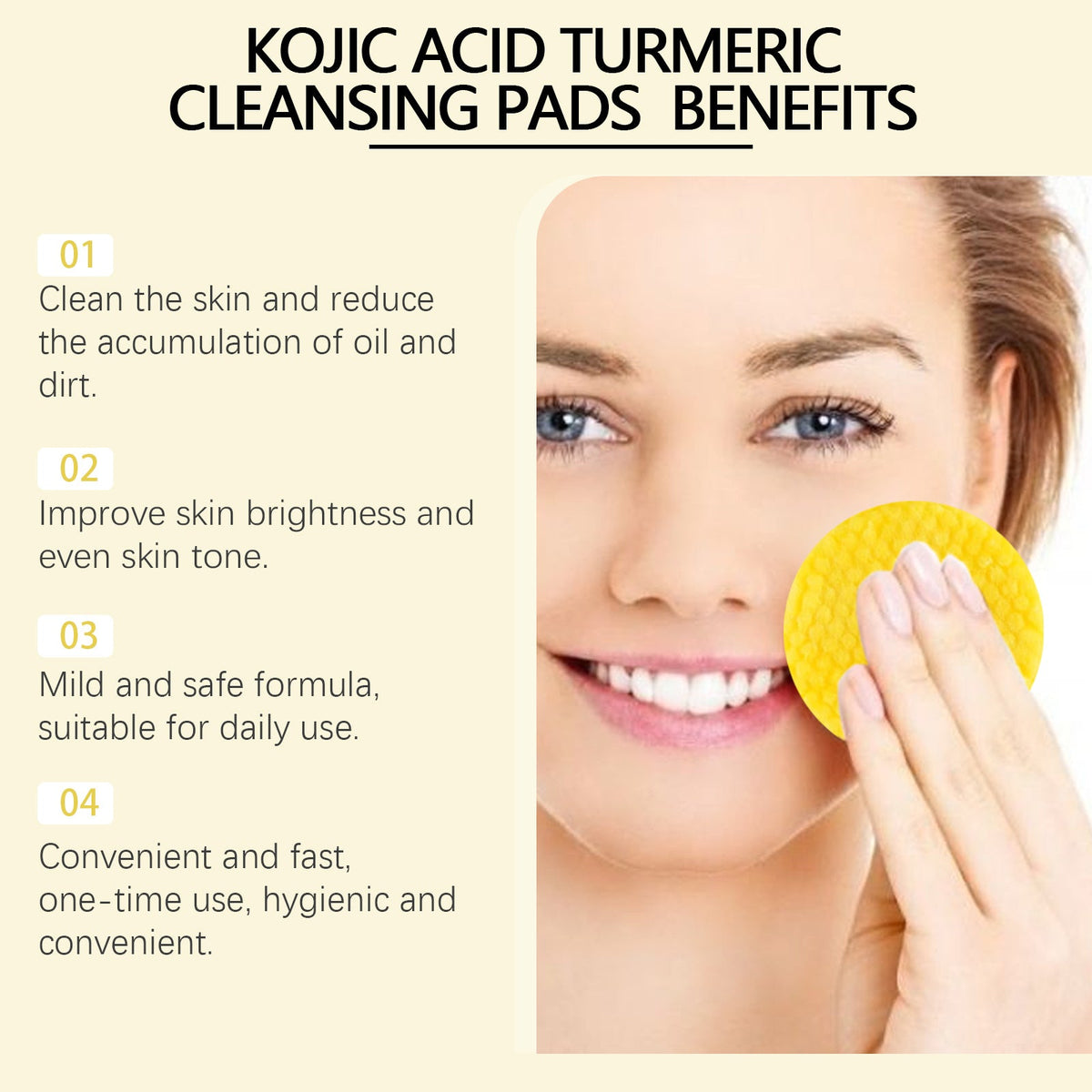 Hoygi Turmeric Exfoliating Cleansing Pads