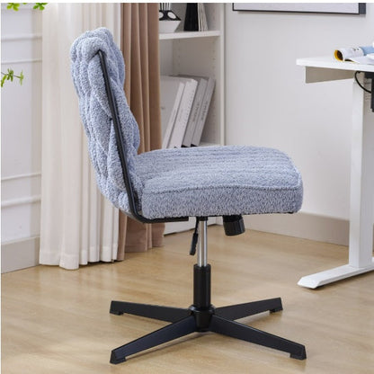 Blue Armless Stationary Desk Chair