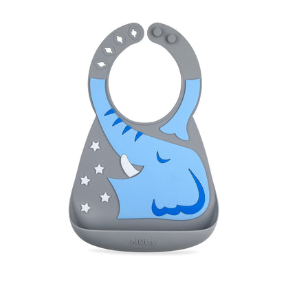 Nuby Travel-Ready 3D Elephant Silicone Bib