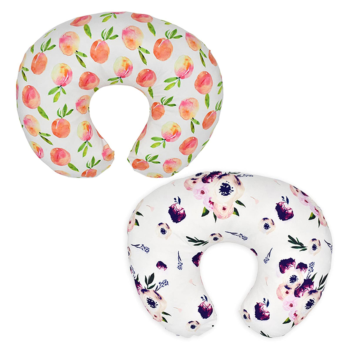 Dual Peach Nursing Pillow Slipcovers