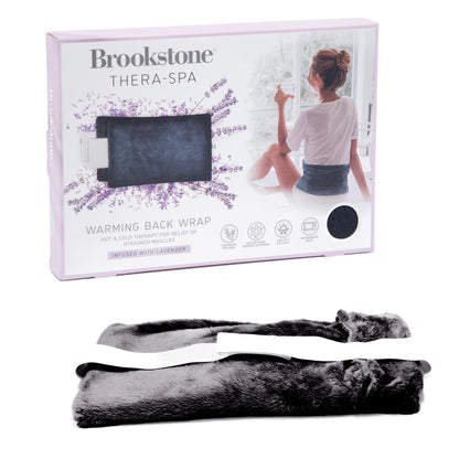 Brookstone Thera-Spa Dual-Mode Back Wrap - Heated & Cooling Relief - Lavender Scent (Midnight Black)
