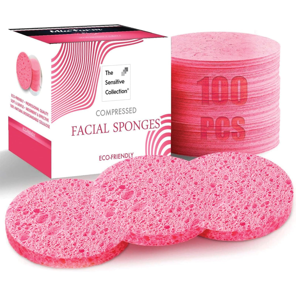 EcoPure 100 Natural Facial Sponges for Spa & Home Use