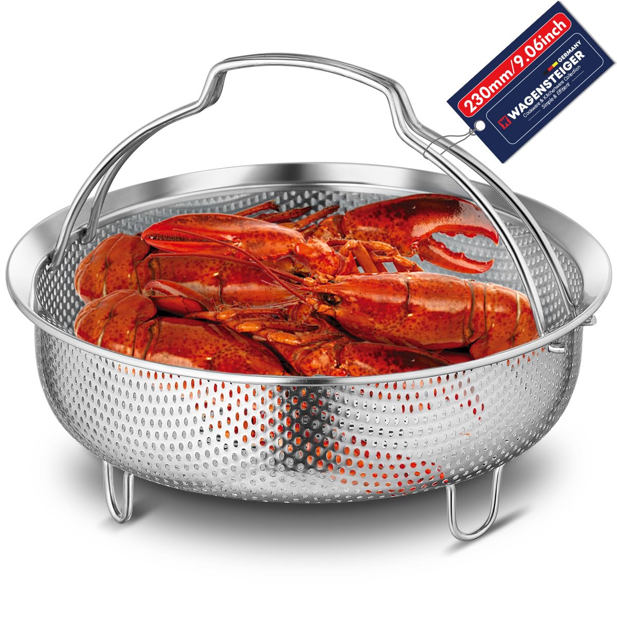 Sleek Stainless Steamer Basket with Handles