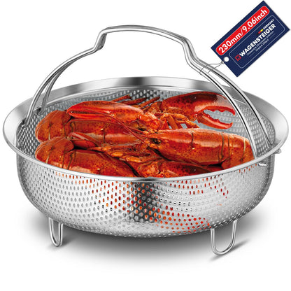 Sleek Stainless Steamer Basket with Handles