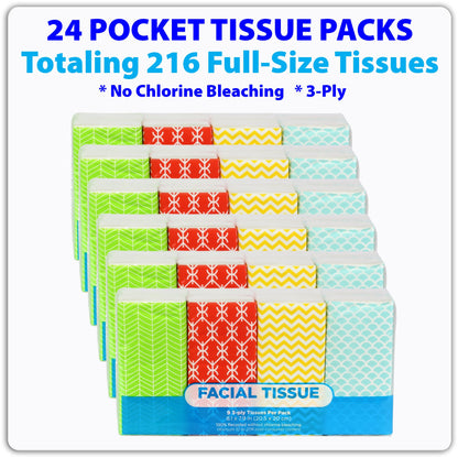Compact White Facial Tissue Packs for Travel