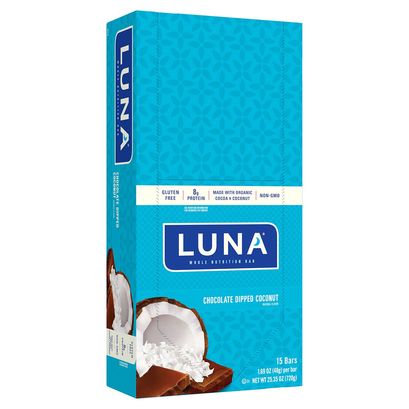 LUNA COCO-CHOC Snack Bars - Gluten-Free & Vegan - 15 Pack